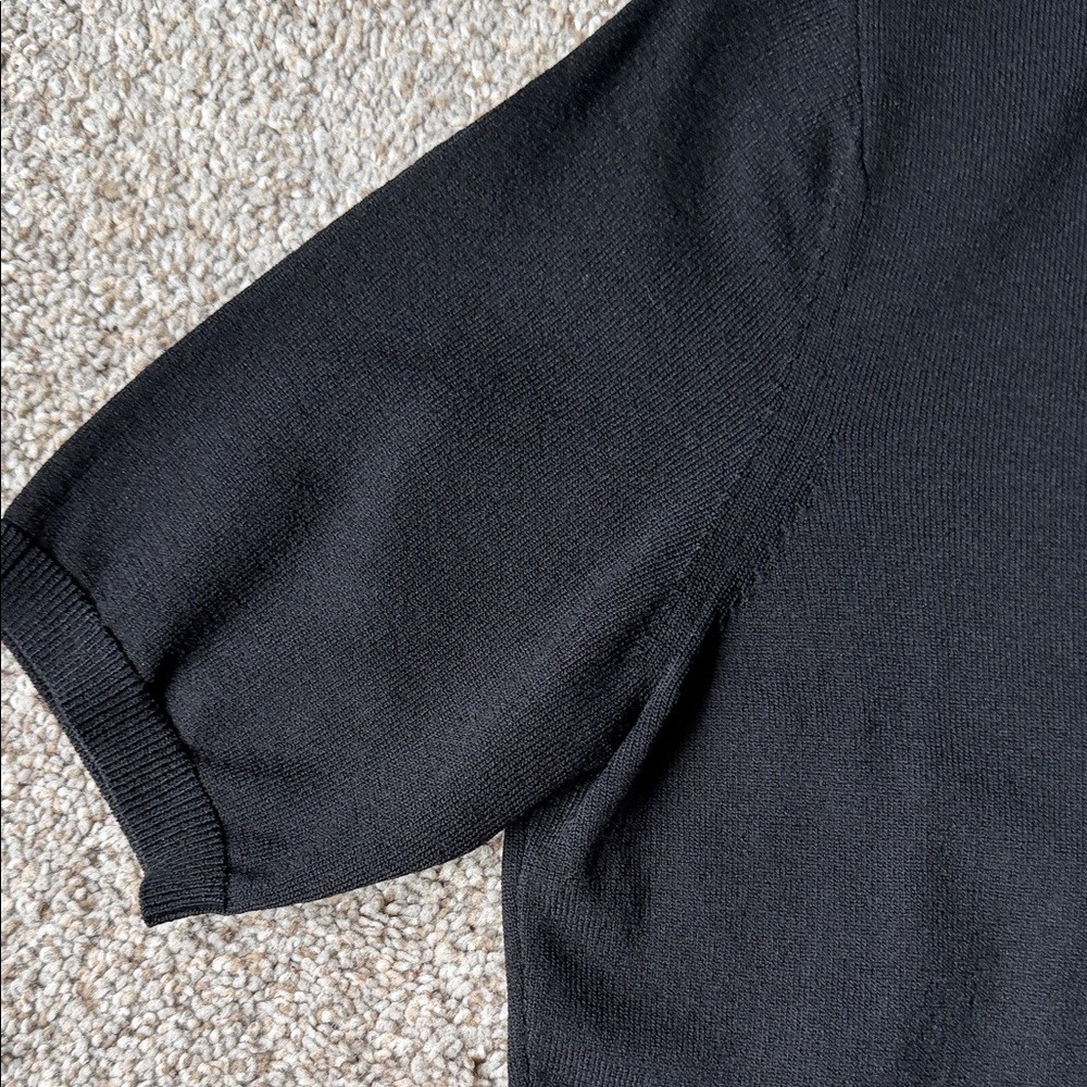 White House Black Market Black Beaded Short Sleeve Rayon blend Sweater Size S - Picture 11 of 11